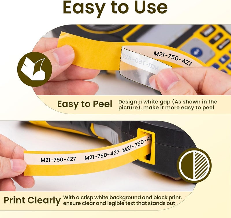 Wonfoucs 4 Pack Compatible M21-750-427 Self-Laminating Wire Wrap Label Tape, 0.75" W x 14' L (19.05 mm x 4.27 m), Vinyl Wire & Cable Lables for Control Panels/Electrical Panels, Black on White - Image 4